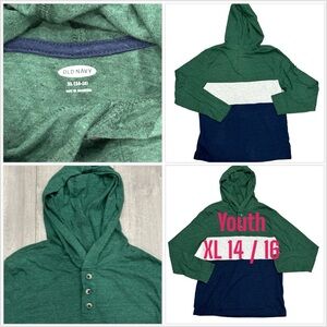 Old Navy Boys Kids Youth YXL XL 14/16 Long Sleeve T-Shirt Hoodie Kangaroo Pocket